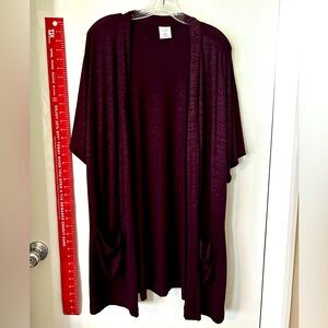 Short sleeve long cardigan sweater XL